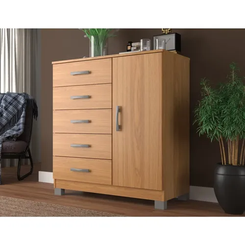 Cômoda Sapateira 1 Porta 5 Gavetas Zurique Evidência Idwt