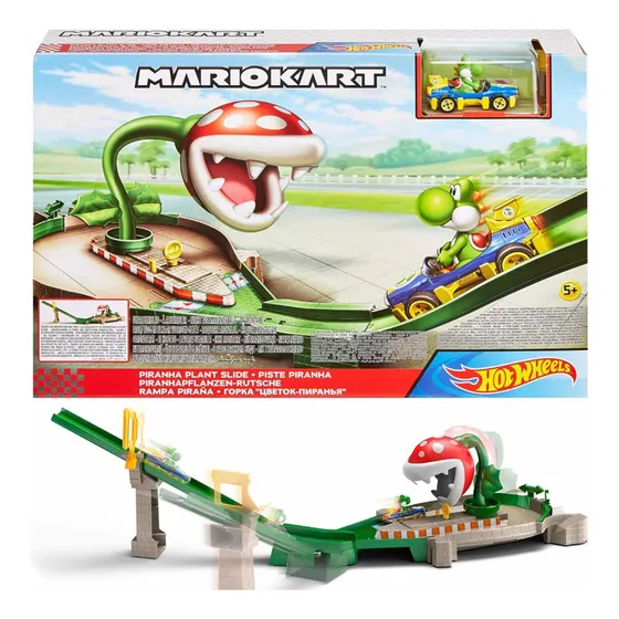 Pista Hot Wheels Mariokart Rampa Piraña Track Set Yoshi 1:64