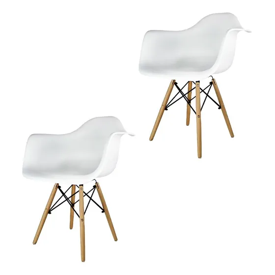 Set 2 Sillas De Comedor Casa Eames Con Brazos Mundo In