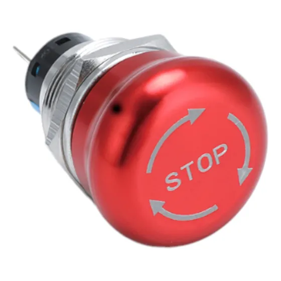 Boton Paro Emergencia Push Button Stop Metalico Hongo 22mm