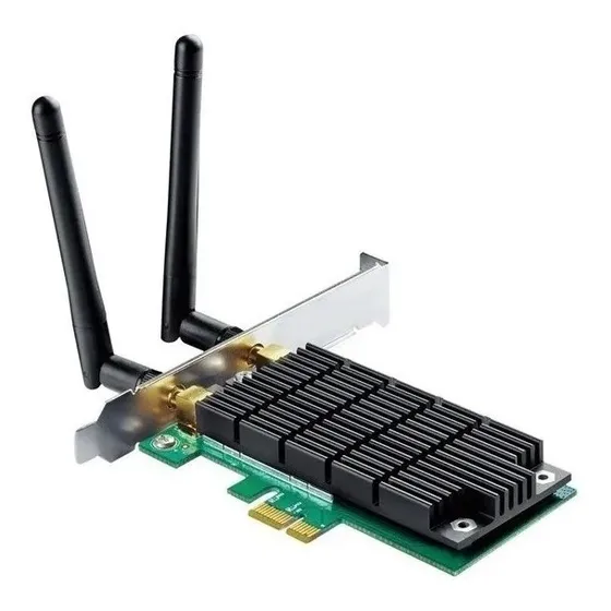 Placa de Rede PCIe Adaptador Wi-Fi Tp-link Archer T4e Ac1200 Com 2 Antenas Wireless Dual Band PCI Express