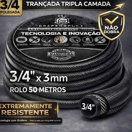 Mangueira De Quintal Aquaflex Trançada Antitorção 20 M Laranja