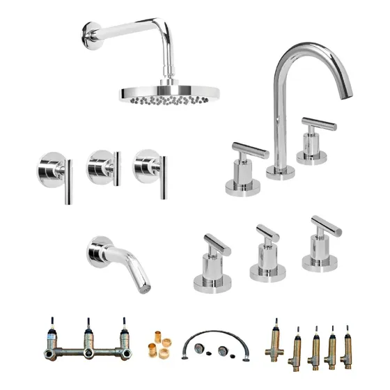 Griferia Completa Baño Adra Plus Peirano Combo Kit 