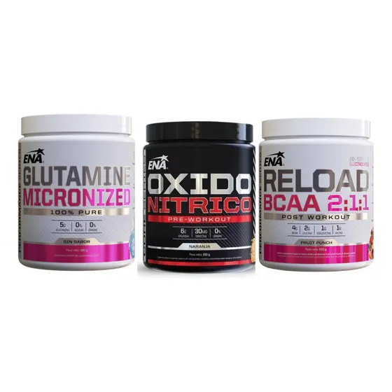 Glutamina+ Reload + Oxido Nitrico Recuperacion Y Energia Ena