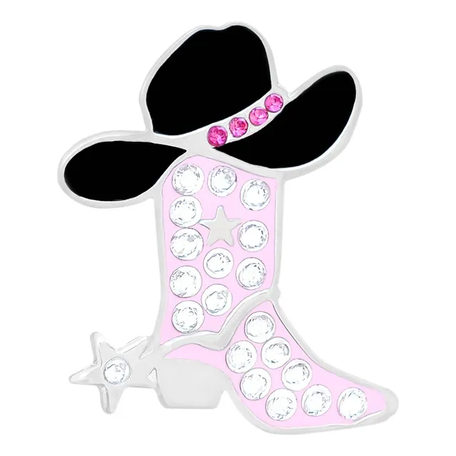 Adorable Marcador Bota Vaquera Rosa Acentuado Cristal Clip