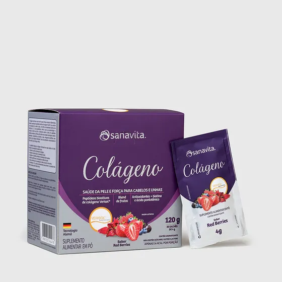 Colageno Hidrolisado Verisol Sabor Red Berries Caixa com 30 Saches Sanavita
