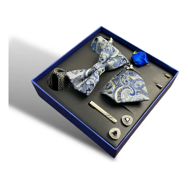 Set, Corbata, Pañuelo, Moño, Gemelos,super Premium, Lujo