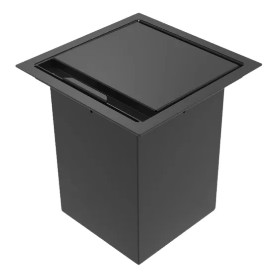 Lixeira Cesto De Lixo De Embutir Quadrada 4l Preta Cozinha Cor Preto