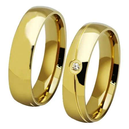 Par De Alianças Titânio Noivado Casamento Banhada 6mm