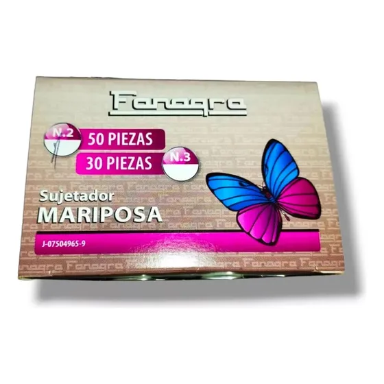 Clips Mariposa N° 2 Fanagra (pack 2 Cajas De 50 Unidades)