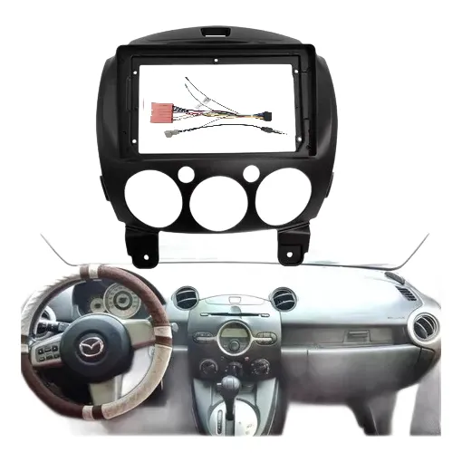Bisel Adaptador + Arnes Mandos Mazda 2 2007 - 2014 Radio 9