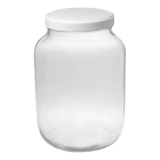 4 Frascos Vidrio 3000cc 3 Litros Con Tapa Metálica Blanca