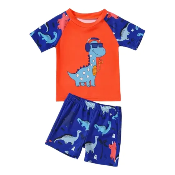Franela Manga Corta Con Short Para Niños Dinosaurio