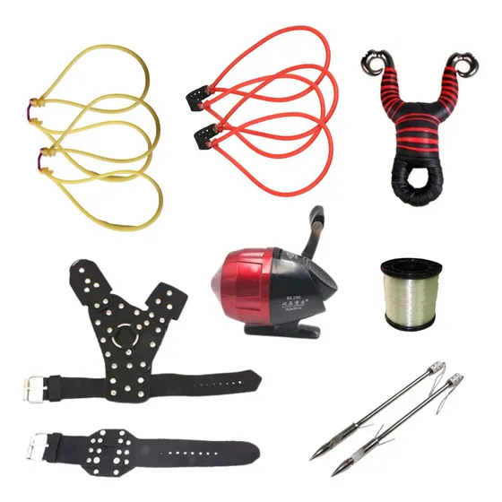 Estilingue De Pesca Kit 12 Itens Completo Carretel Dardos
