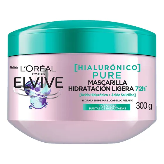 Mascarilla Elvive Hialurónico Pure De Loreal 300g