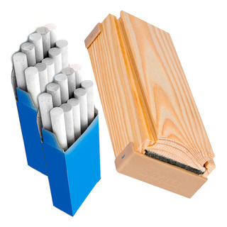 Apagador De Lousa Com Porta Giz De Quadro Verde Kit 25 Giz Apagador De Lousa Com Porta Giz De Quadro Verde Kit 25 Giz