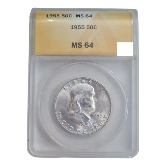Medio Dólar Franklin 1955 Usa Plata Centavo De Dólar