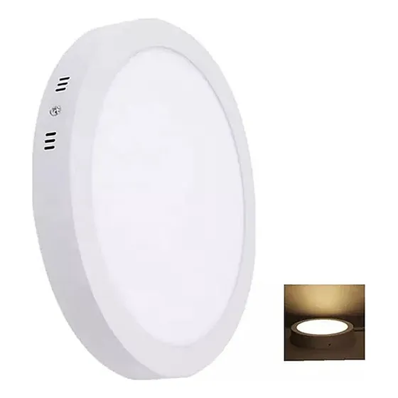 Foco Panel Led Plafon Sobrepuesto Redondo 6w Luz Calida
