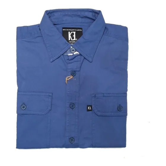 Camisas Ke Manga Corta Unicolor De Algodón Para Caballero