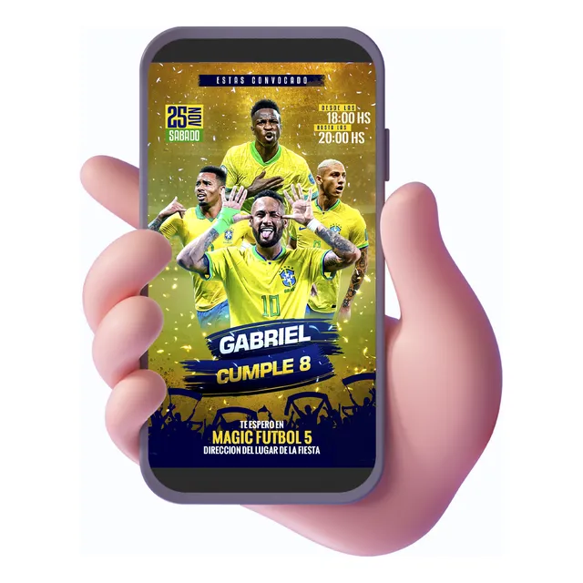 Tarjeta Invitación Futbol - Varios Equipos - Premium