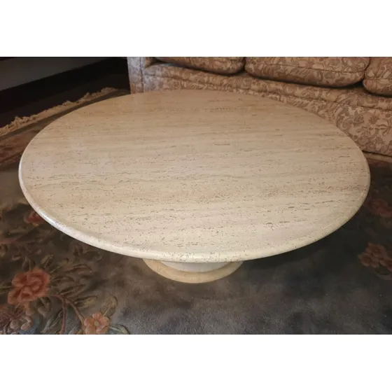 Oferta! Mesa De Centro Marmol Travertino Pulido
