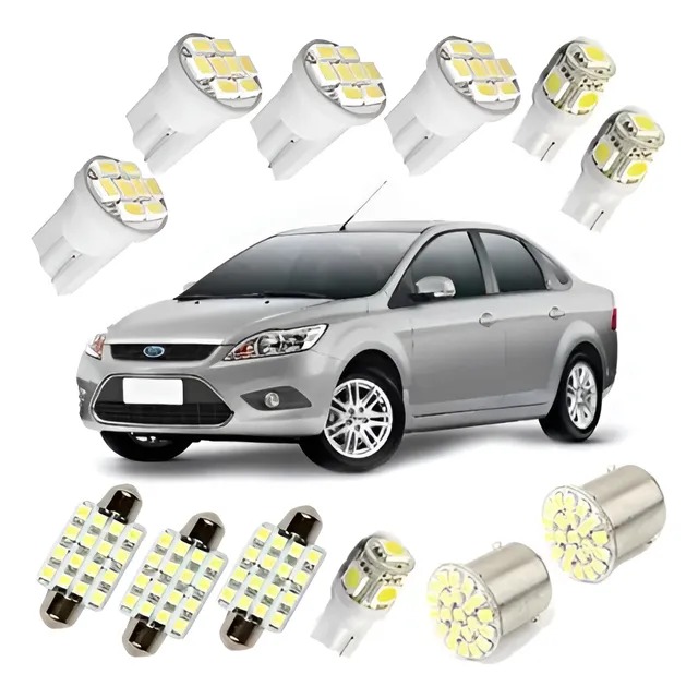 Kit Lampadas Led Focus Fiesta Luz Pingo Teto Placa Ré