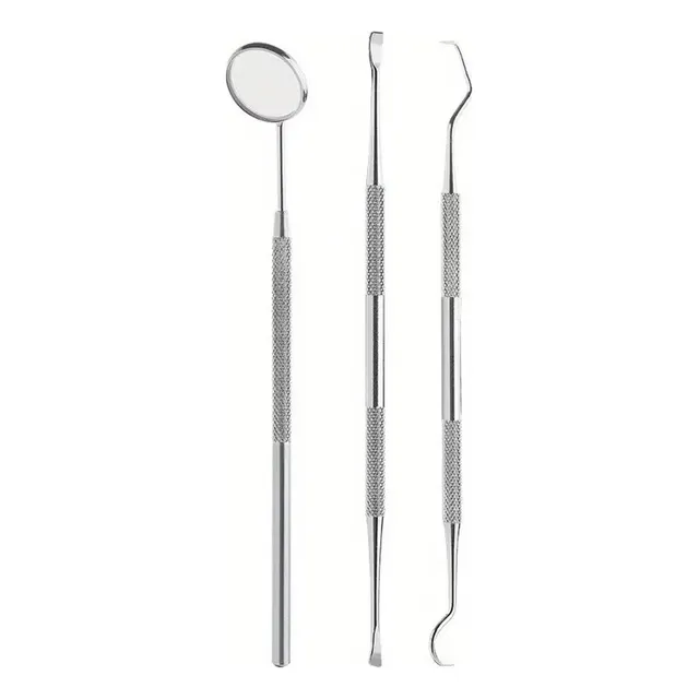 Kit De Limpieza Bucal  Básico  3 Piezas Dental  Acero Inoxi 