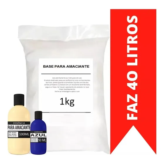 Base Kit Completo Para Fabricar Amaciante Faz 40l - Confort