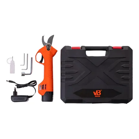 Tijera Podadora Eléctrica Portátil Recargable Corte 25mm Van Beek Color Naranja