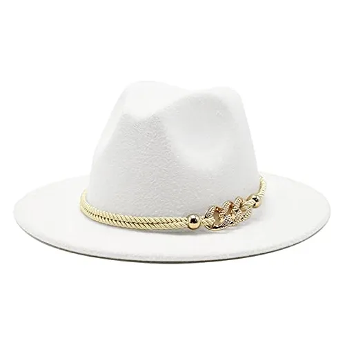 Sombrero De Fieltro De Ala Ancha Con Cinturón De Anillo
