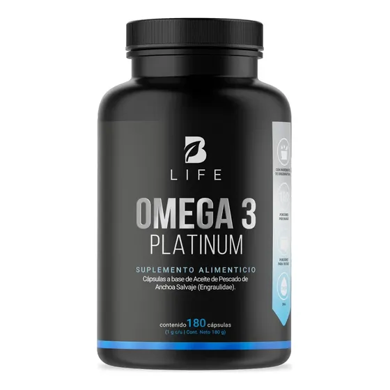 Omega 3 Platinum De 180 Cápsulas Con 1000 mg Por Porción B Life