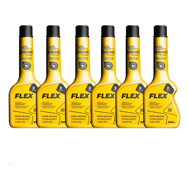 Kit C/6 Bardahl Aditivo Combustivel Flex 200ml Etanol Gasoli