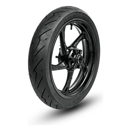 Motorcycle alloy wheel and tyre