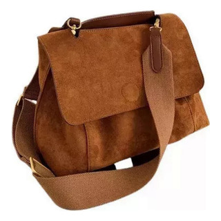 Bolso De Gamuza Vintage For Mujer Con Correa Ancha, Tipo Bo Bolso De Gamuza Vintage For Mujer Con Correa Ancha, Tipo Bo