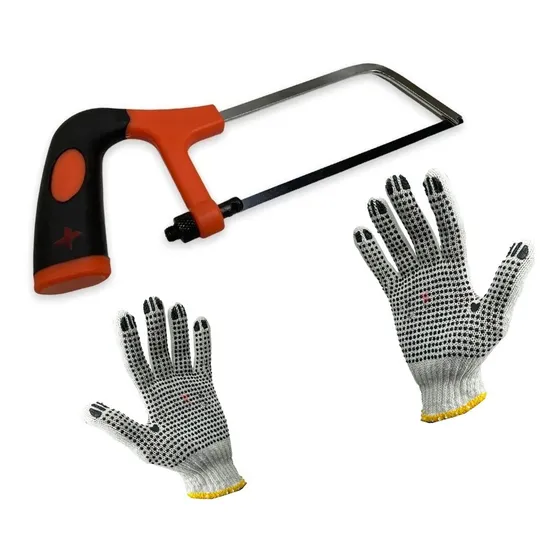 Sierra De Mano Arco Jr Hoja Metal Alminio Cobre + Guante