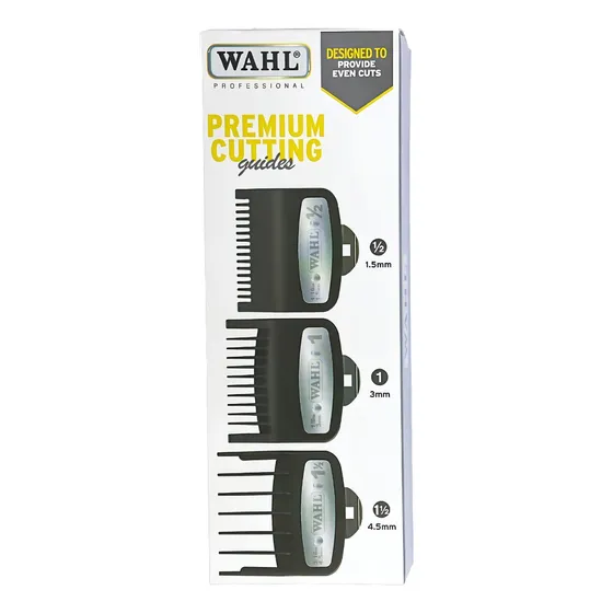 Juego de peines Wahl Premium Height de 3, 1/2, 1 y 1 1/2, color negro