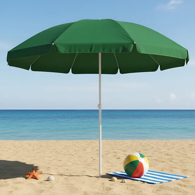 Guarda Sol Gigante 2,40m Uv Praia Piscina Camping Pesca Verão Cor Verde Vai De Tech