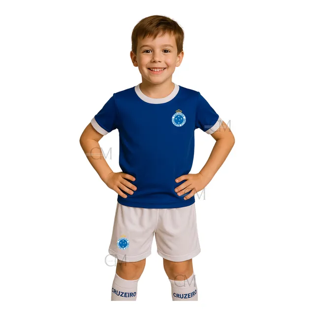 Conjunto Infantil Cruzeiro Uniforme Artilheiro 3 Pçs Oficial