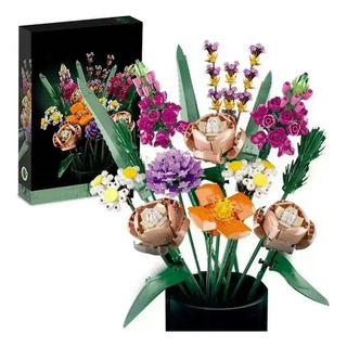Conjunto De Construção Block Rose Bouquet Conjunto De Construção Block Rose Bouquet