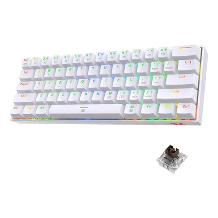 Teclado Redragon Gamer Mecanico Dragonborn K630rgb-sp Brown Swich Español Iluminación Rgb Blanco Usb