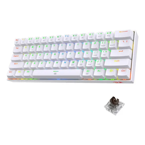 Teclado Redragon Gamer Mecanico Dragonborn K630rgb-sp Brown Swich Español Iluminación Rgb Blanco Usb