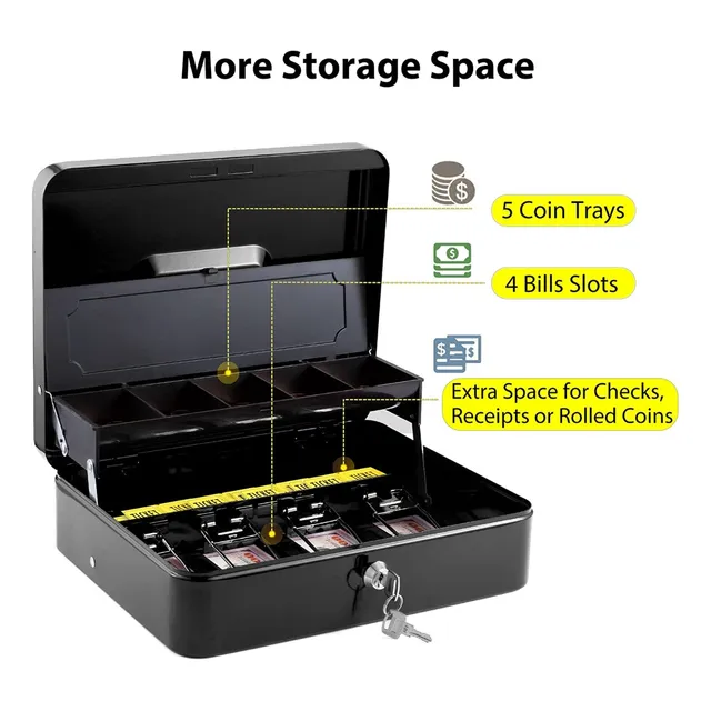 Caja De Efectivo Con Organizador De Dinero