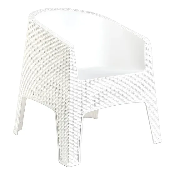 Sillon De Jardin Ibiza Ratan Sintetico Garden Life Color Blanco Rattan Sintético