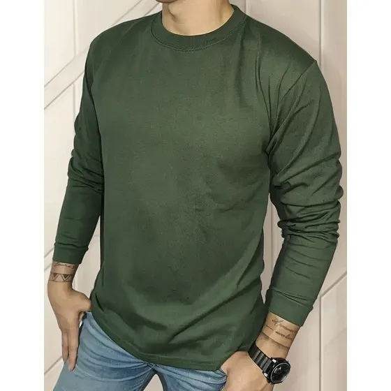 Camibuso Cuello Redondo T-shirt Colores Manga Larga