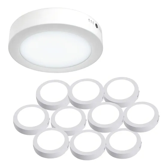 Viny Elevtric LSOB12W Pack 10 127V Blanco 6500 K Lampara De Sobreponer Led 12w 10 Piezas Luminaria