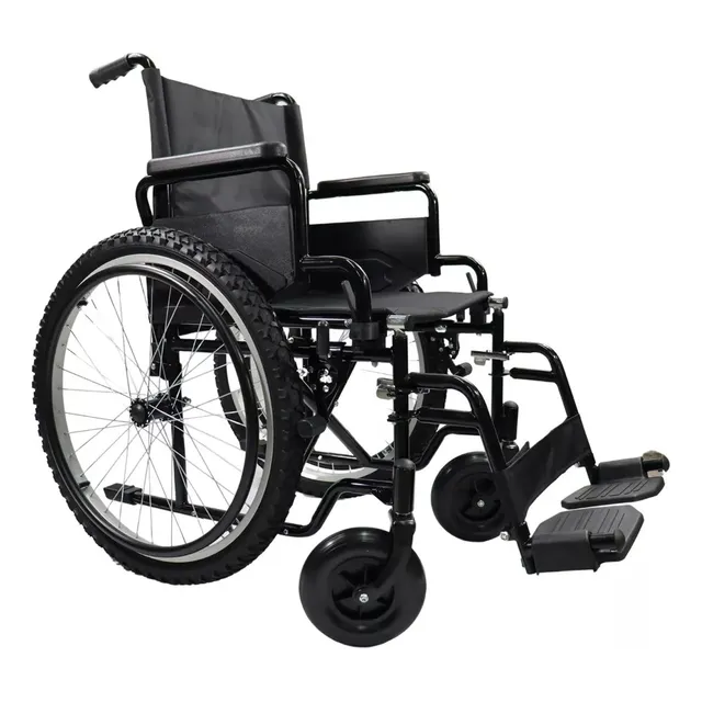Silla Ruedas Todo Terreno C/ Descansapiés Desmontables Ecg19 Color Negro