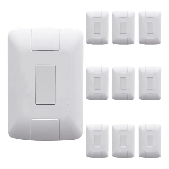 Kit 10 Placas 4x2 Com Interruptor Simples 6a Aria Tramontina