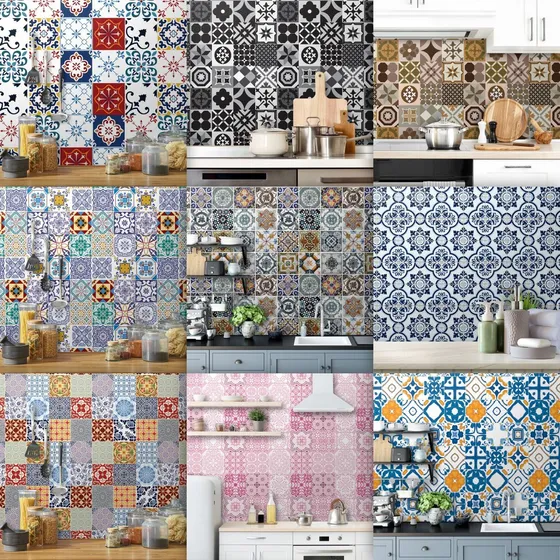 Papel De Parede Adesivo Azulejo Português Retrô Lavável 5 Mt