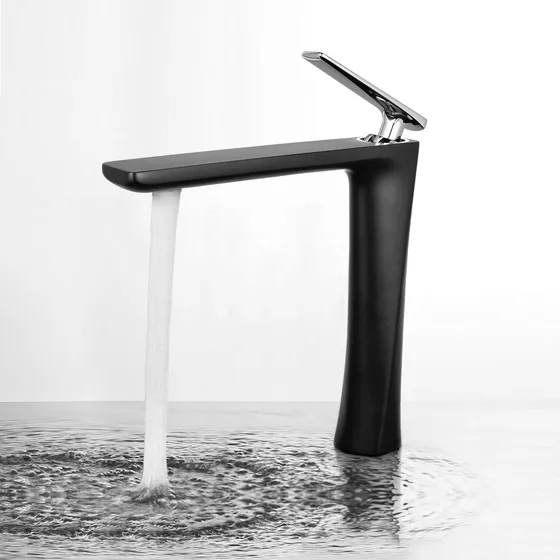 Grifo Para Fregadero Vaso Negro Alto Lavabo Baño Un