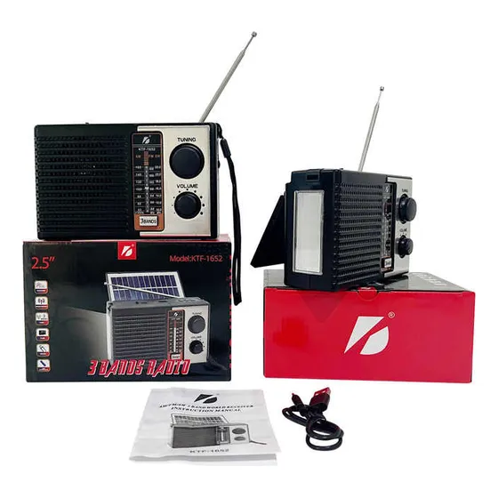 Radio Corneta Fm/am Panel Solar Radio Recargable Bluetooth